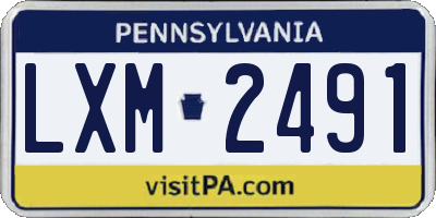 PA license plate LXM2491