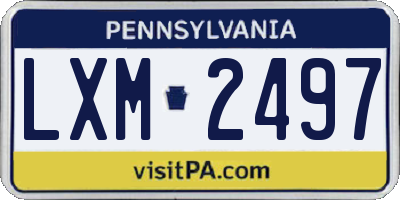 PA license plate LXM2497