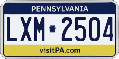 PA license plate LXM2504