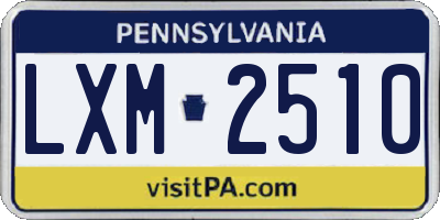 PA license plate LXM2510