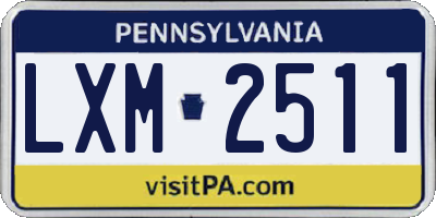 PA license plate LXM2511