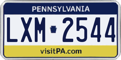 PA license plate LXM2544