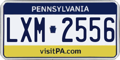 PA license plate LXM2556