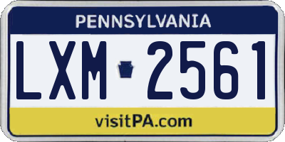 PA license plate LXM2561