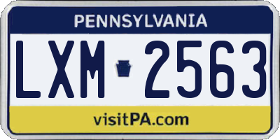 PA license plate LXM2563