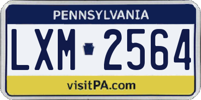 PA license plate LXM2564