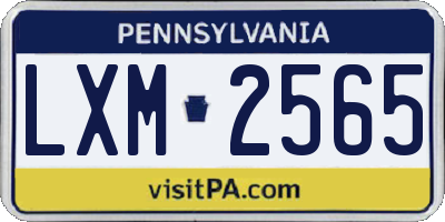 PA license plate LXM2565