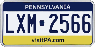 PA license plate LXM2566