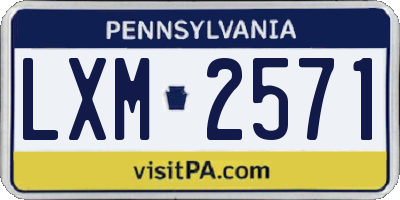 PA license plate LXM2571