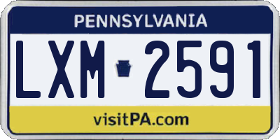 PA license plate LXM2591
