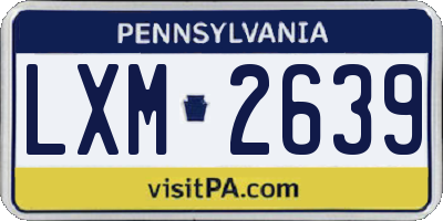 PA license plate LXM2639