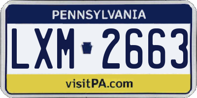 PA license plate LXM2663