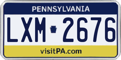 PA license plate LXM2676