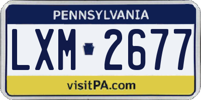 PA license plate LXM2677