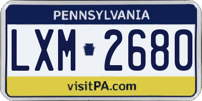 PA license plate LXM2680