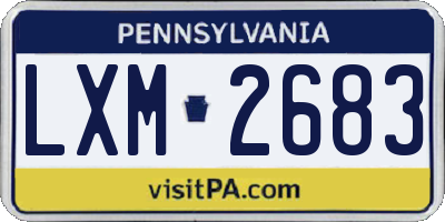 PA license plate LXM2683