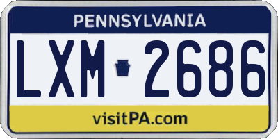 PA license plate LXM2686