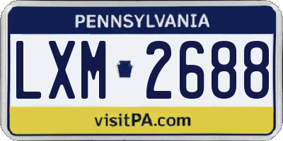 PA license plate LXM2688