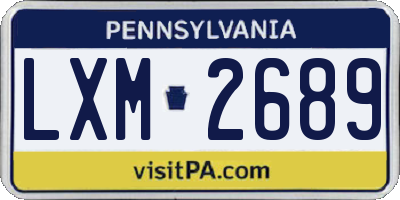 PA license plate LXM2689