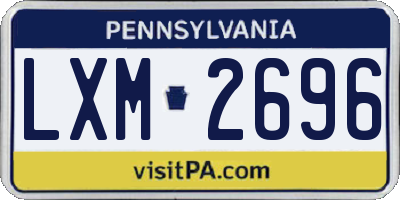 PA license plate LXM2696