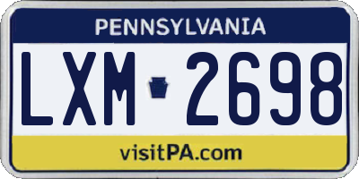 PA license plate LXM2698