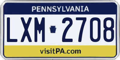 PA license plate LXM2708