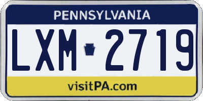 PA license plate LXM2719