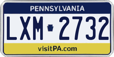 PA license plate LXM2732