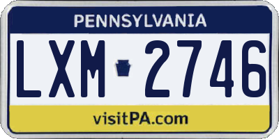 PA license plate LXM2746
