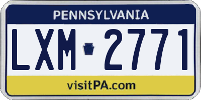PA license plate LXM2771