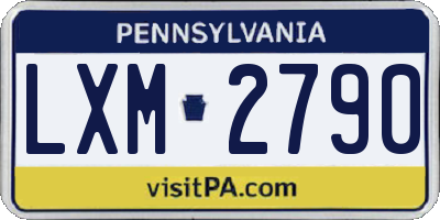 PA license plate LXM2790