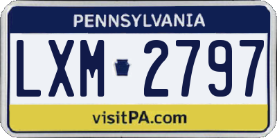 PA license plate LXM2797