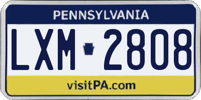 PA license plate LXM2808