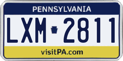 PA license plate LXM2811