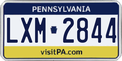 PA license plate LXM2844