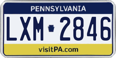 PA license plate LXM2846