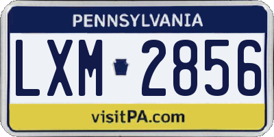 PA license plate LXM2856