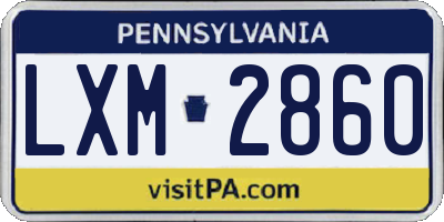 PA license plate LXM2860