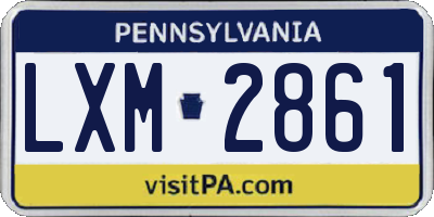 PA license plate LXM2861