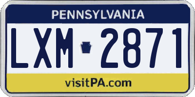 PA license plate LXM2871