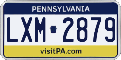 PA license plate LXM2879