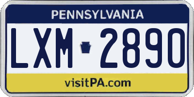 PA license plate LXM2890