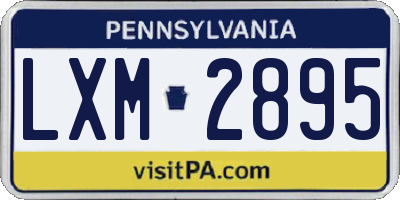 PA license plate LXM2895