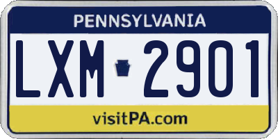 PA license plate LXM2901
