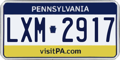 PA license plate LXM2917