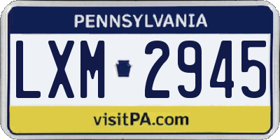 PA license plate LXM2945