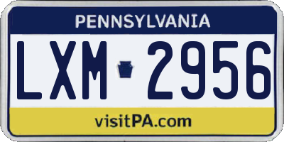 PA license plate LXM2956