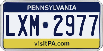 PA license plate LXM2977