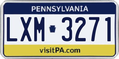 PA license plate LXM3271