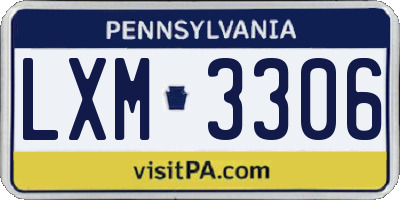 PA license plate LXM3306